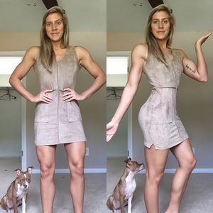 SIENNA SKY Suede Bodycon Dress